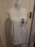 Mens Size Large White Print Mexico Sleeveless Vest Top