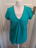 Cherokee 16 Dark Mint V Neck Short Sleeve Blouse