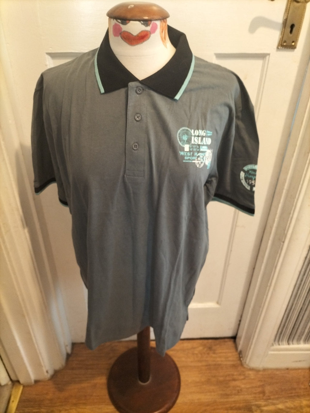 Mens Atlas Size XL Grey "Long Island" Short Sleeved Polo