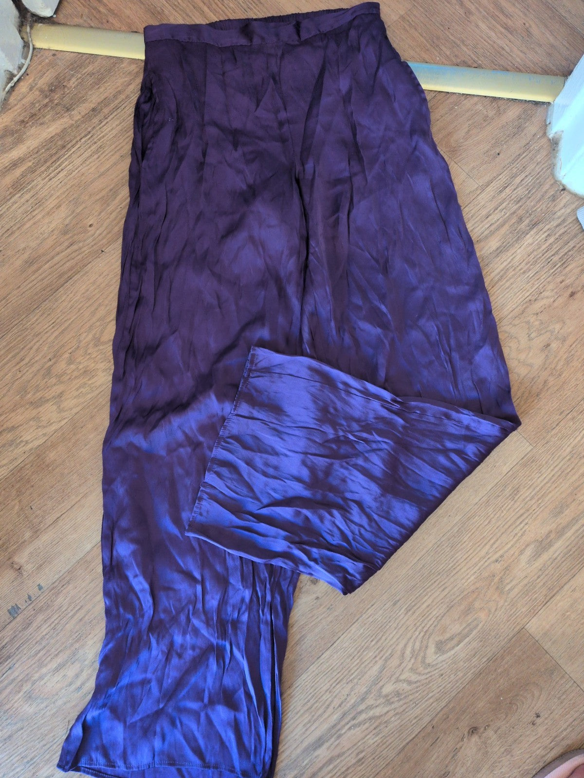 Primark 2XS 4/6 Purple Elasticated Satin Style Pyjama Bottoms