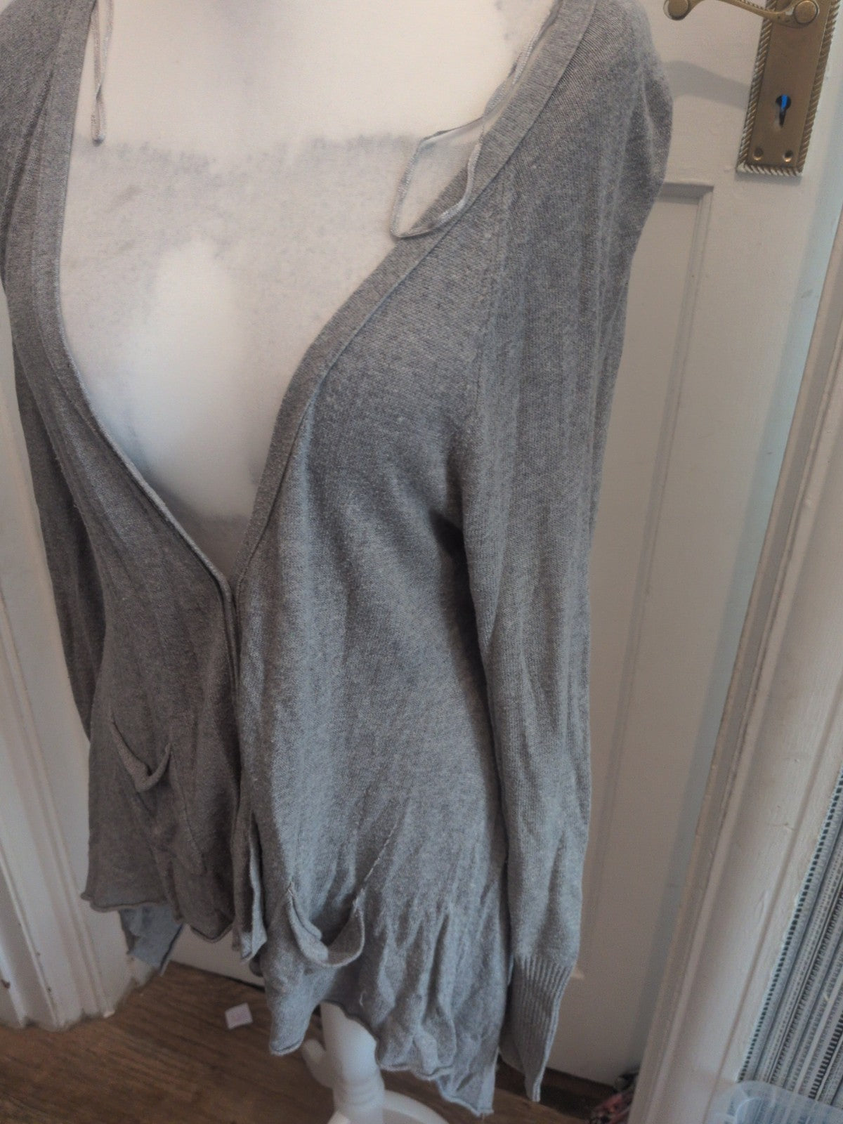 George 12 Grey Long Sleeve V Neck Cardigan