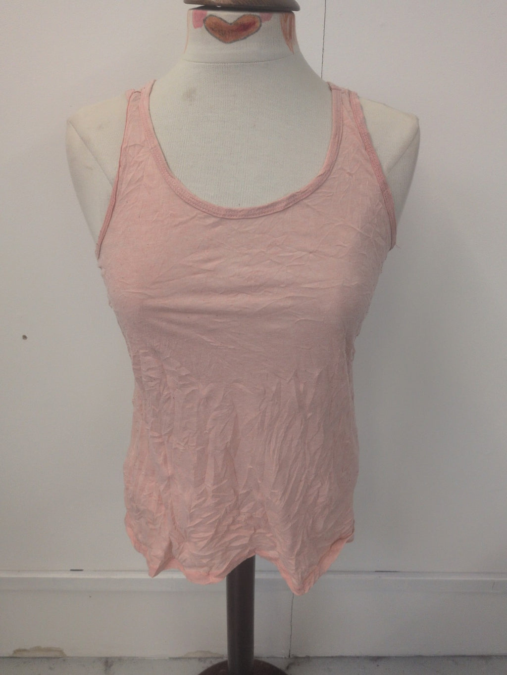 Ladies Primark Size Small Pink Slouchy Vest T-shirt Sleeveless