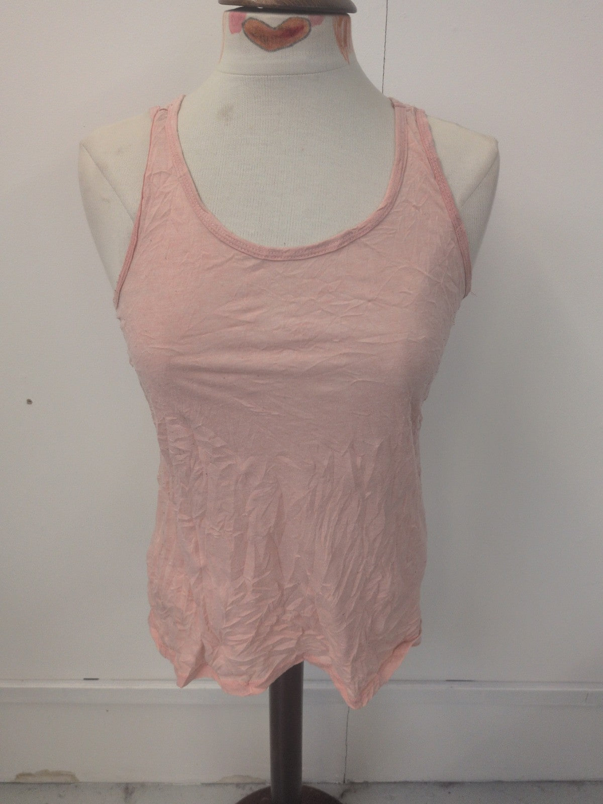 Ladies Primark Size Small Pink Slouchy Vest T-shirt Sleeveless