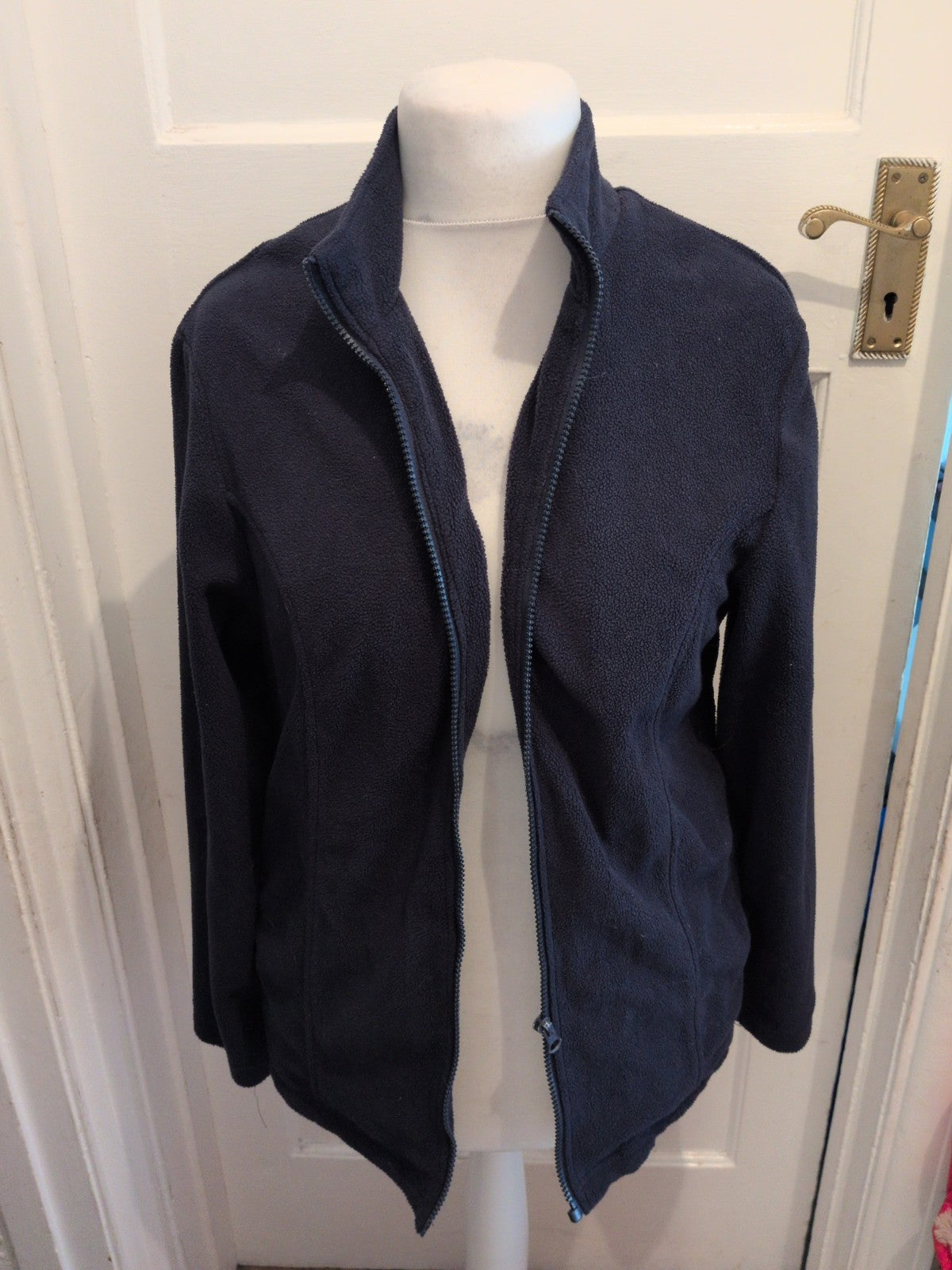 Ladies Damart 10-12 Navy Full Zip Jumper