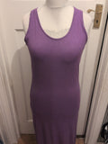 Ladies New Look Size Large Purple Maxi Dress Sleeveless Long Length