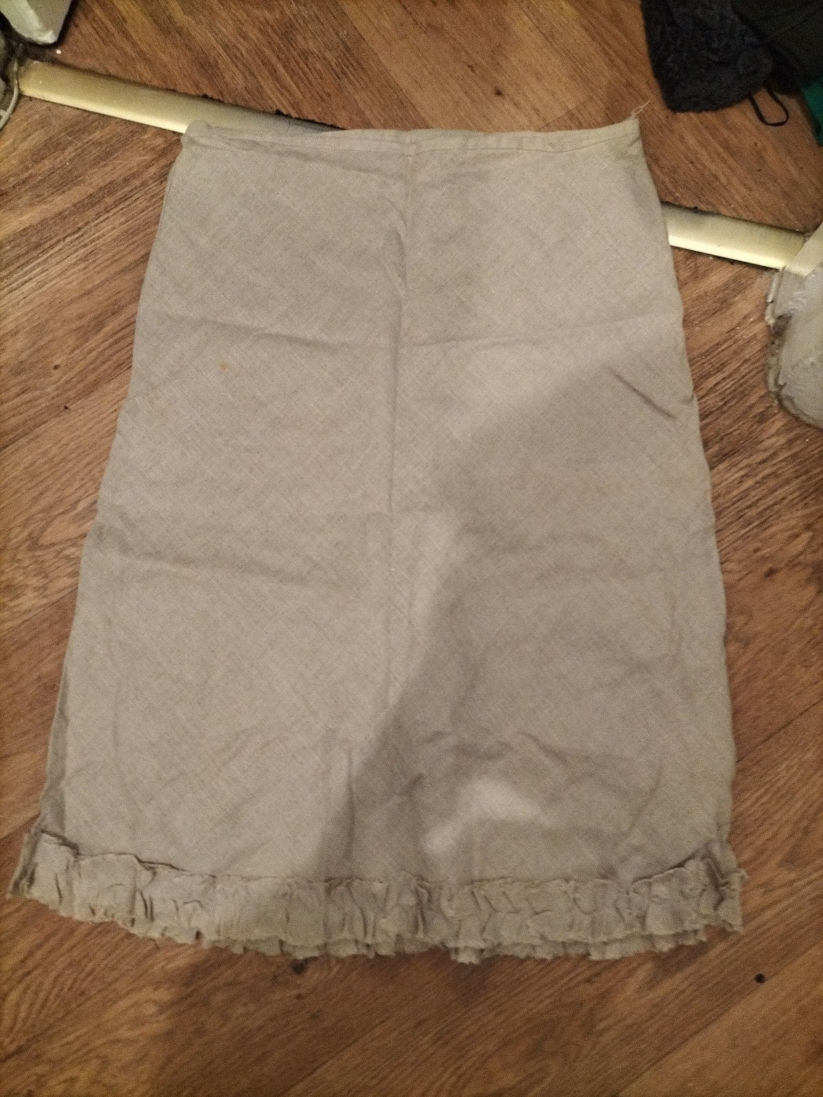 Ladies Per Una Size 16 Pale Beige Frayed Hem Skirt