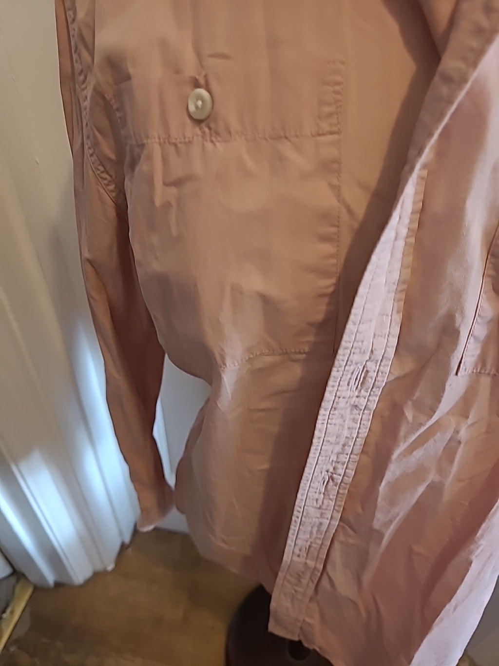 Mens Top Man Small Beige Long Sleeve Shirt