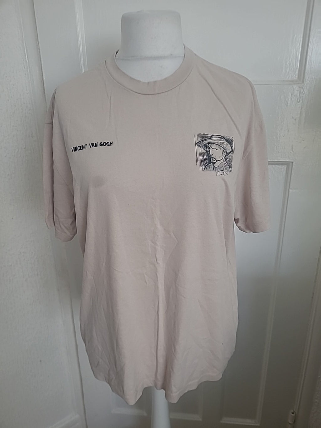 Mens Berskha Size M Beige Vincent Van Gough Tshirt