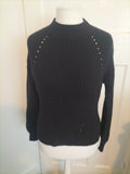 Ladies Gap Size XS Black Ribbed Pullover Jumper