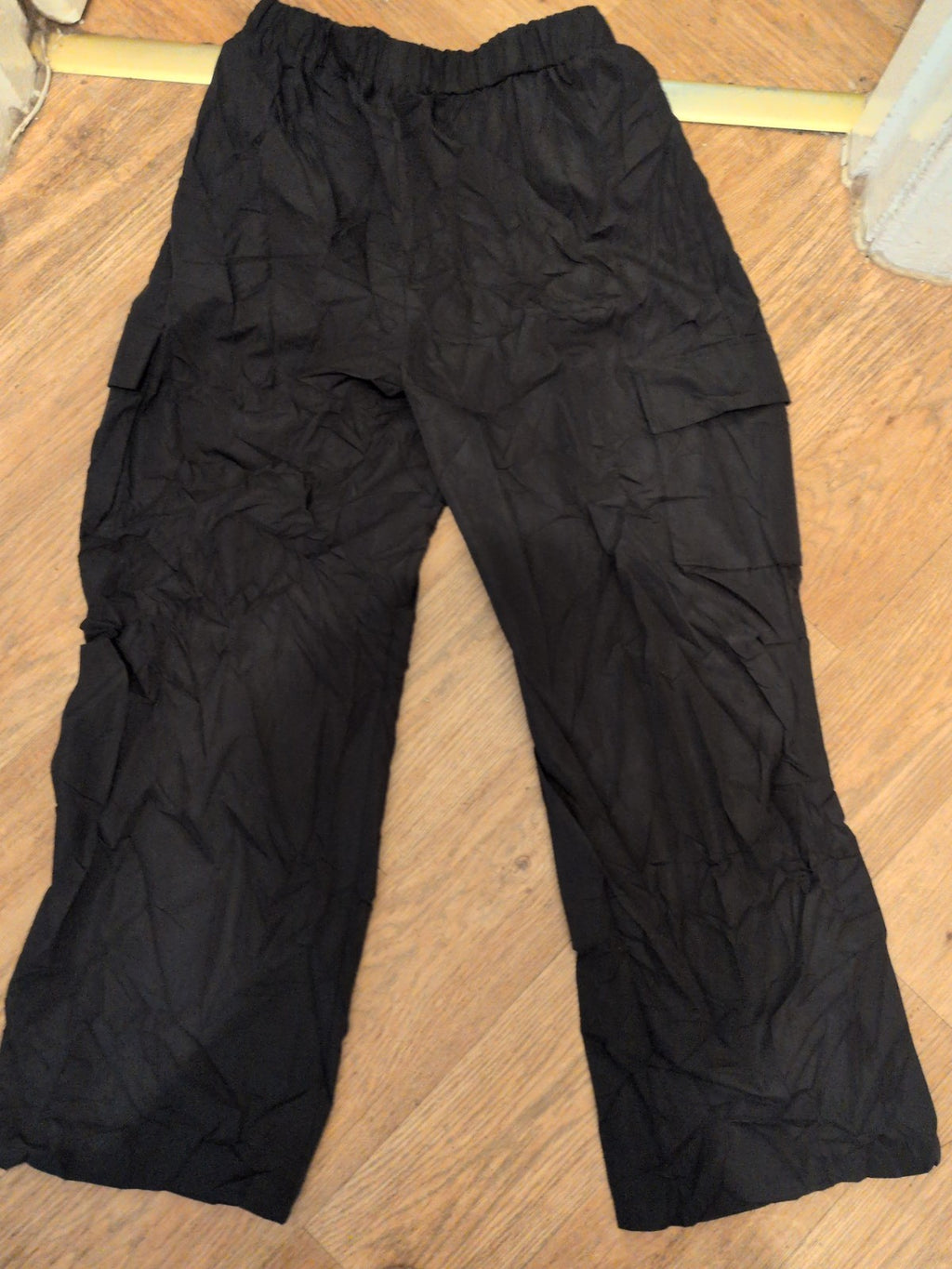 Ladies Yozy Large Black Elasticated Cargo Trousers