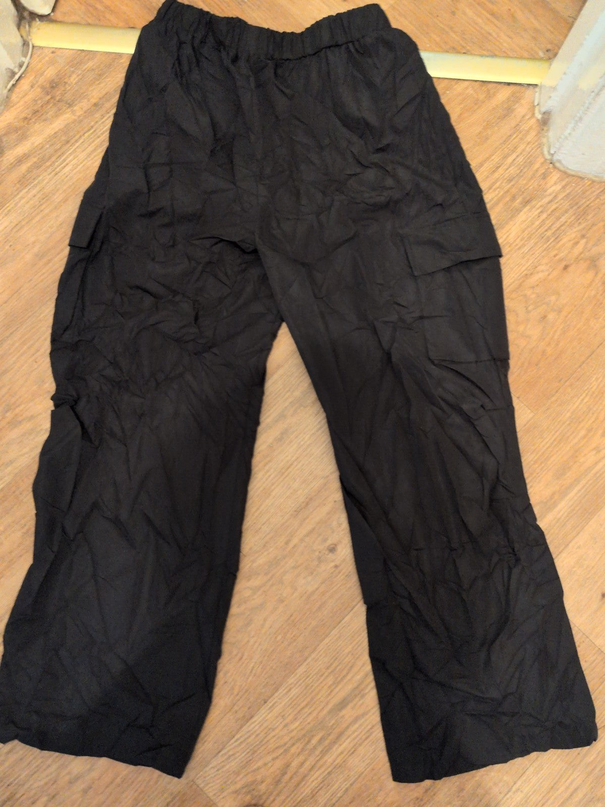 Ladies Yozy Large Black Elasticated Cargo Trousers