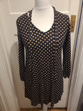 Ladies Dorothy Perkins Size 12 Brown/Black Spotted Blouse