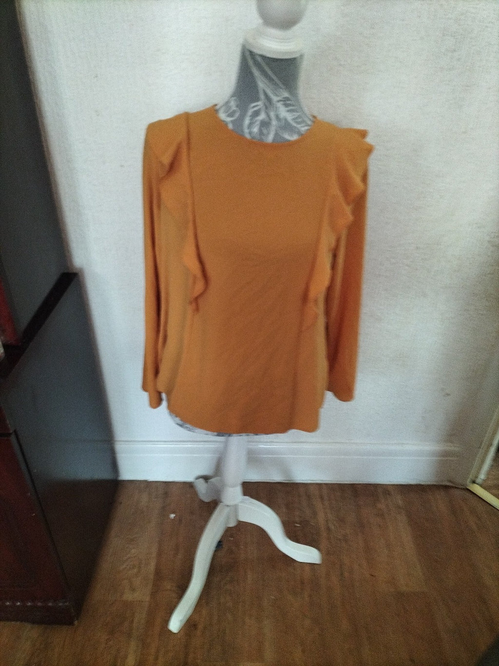 Ladies New Look Size 16 Mustard Long Sleeved Blouse