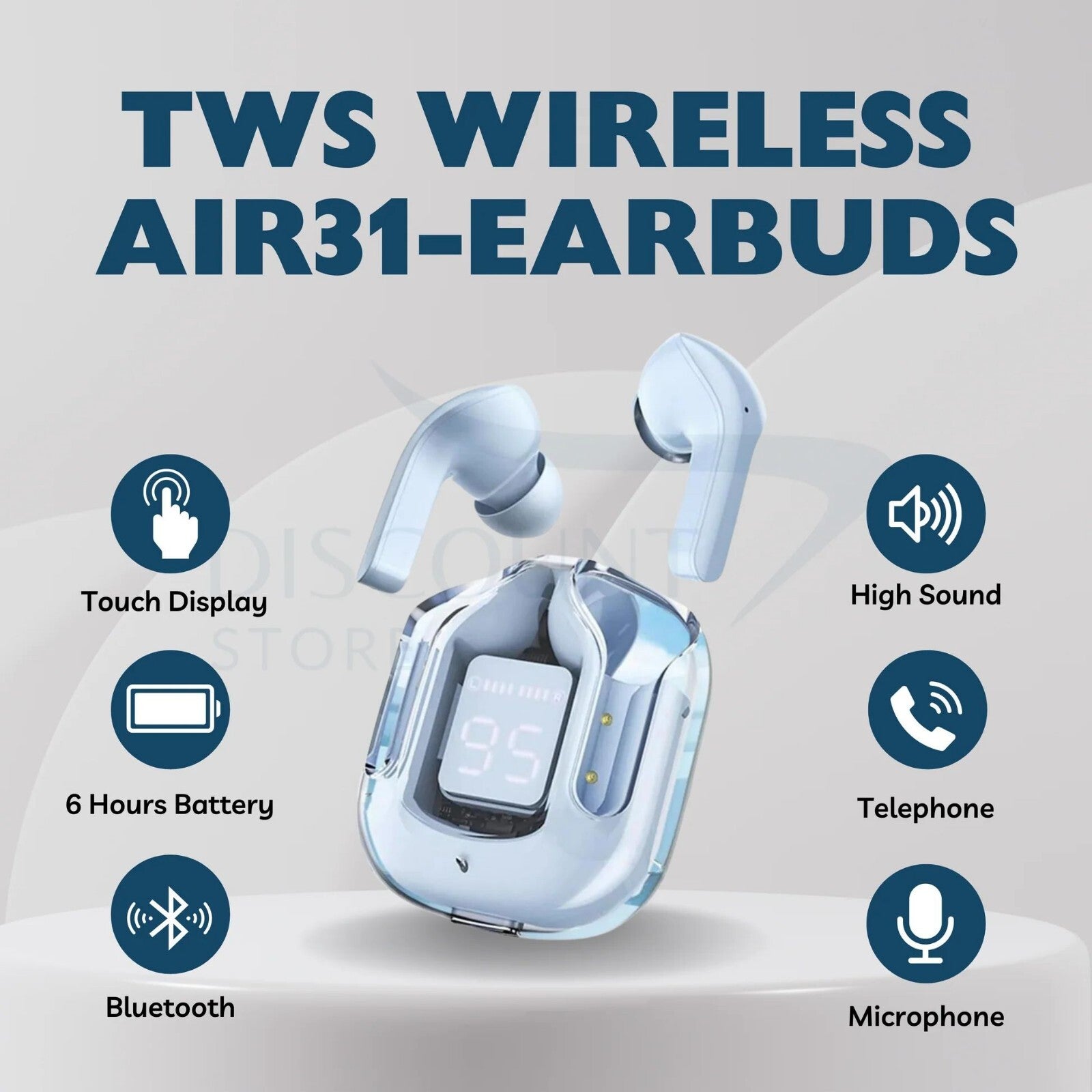 TWS Headphones EarPod Wireless WiFi Apple Android Bluetooth Headset In Ear