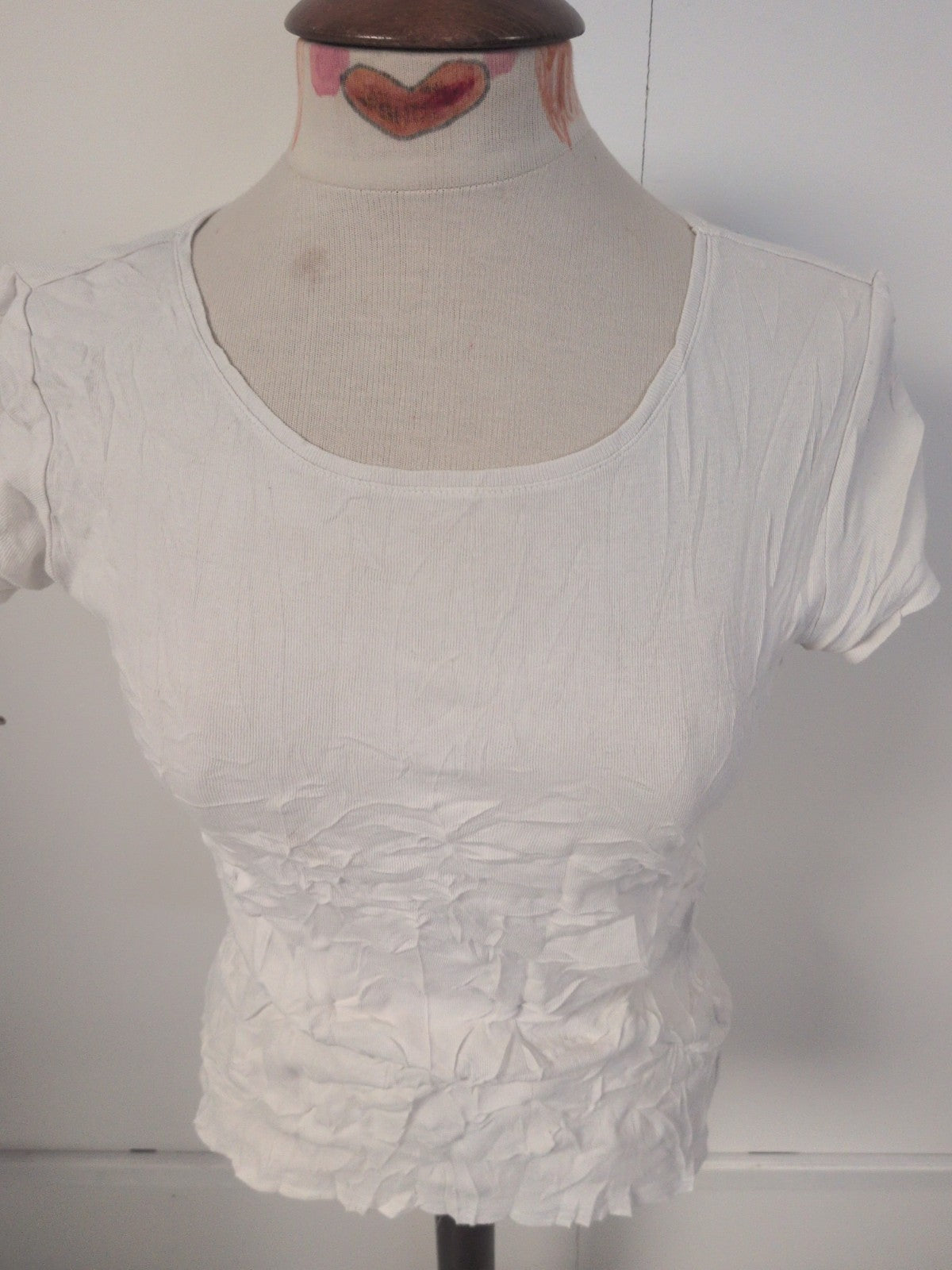 Ladies Papaya Size 12 Pure Cotton White Short Sleeve T-shirt