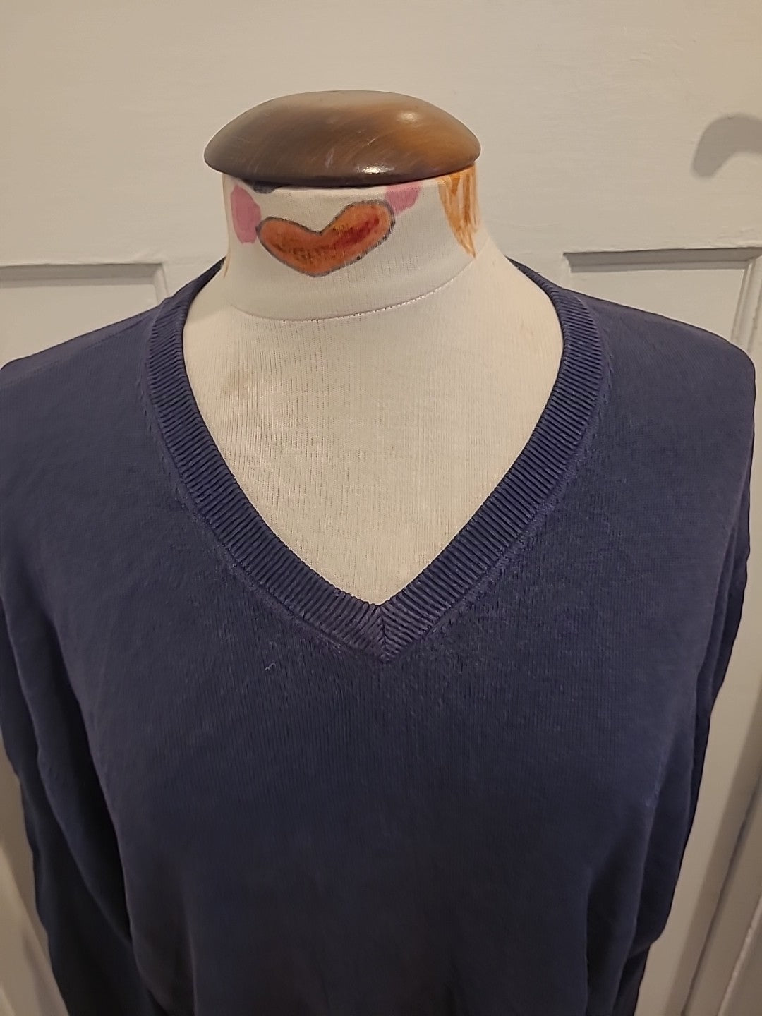 Mens 6th Sense Size 2XL Navy Long Sleeved V Neck Pullover Jumper