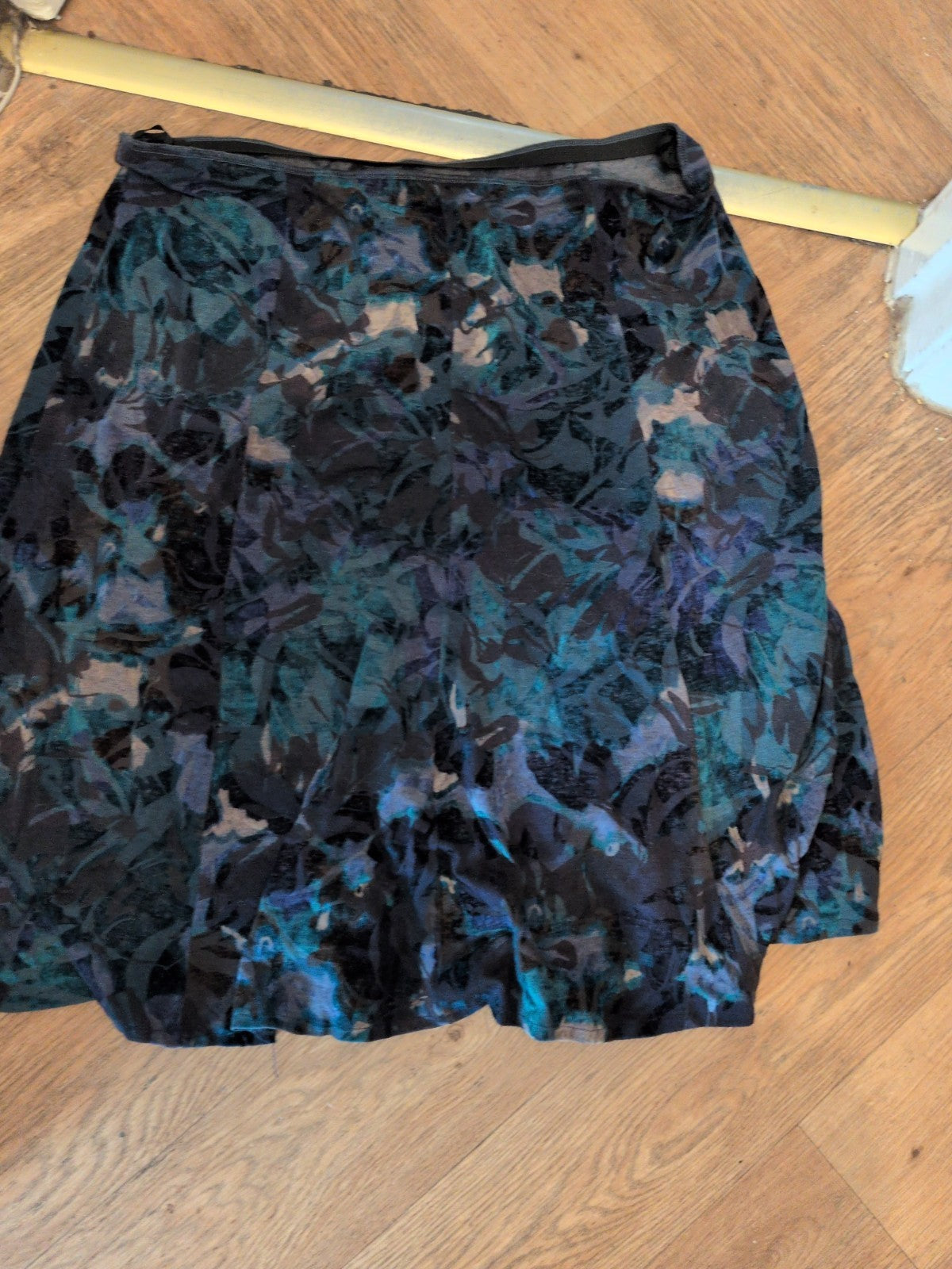 Ladies Marks And Spencer Size 20 Navy Mix Elasticated Length 30 Skirt Flare