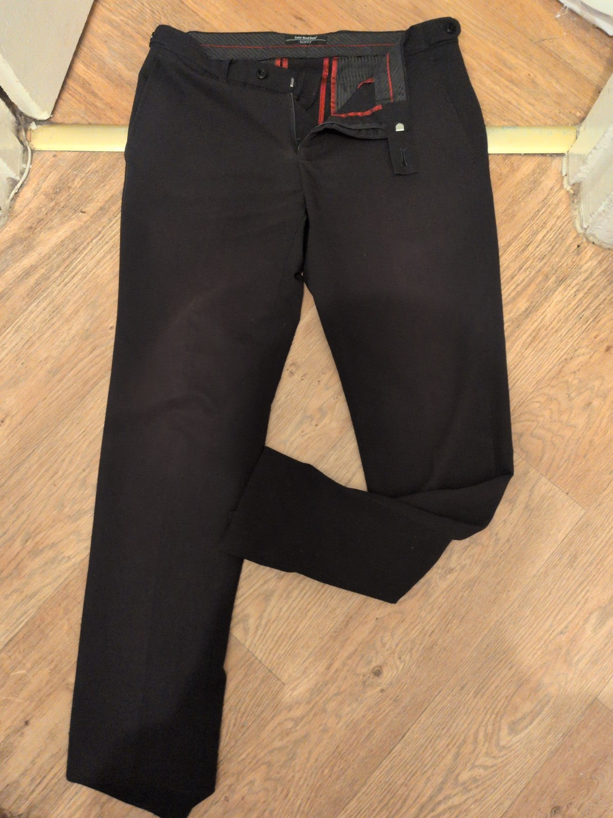 Cedarwood State 32s Black Slim Fit Trousers