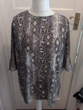 Next 20 Grey And Lime Green Short Sleeve Blouse