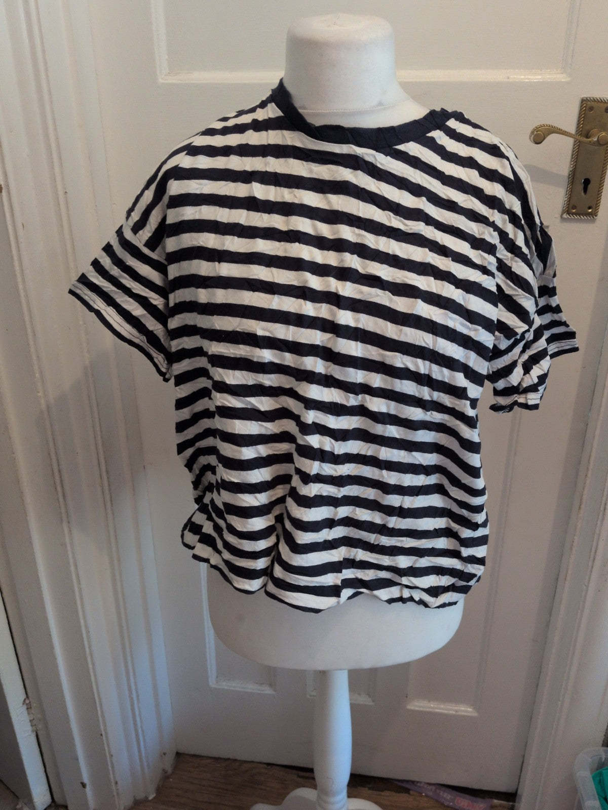 Ladies H&M Large Navy Stripe Tshirt