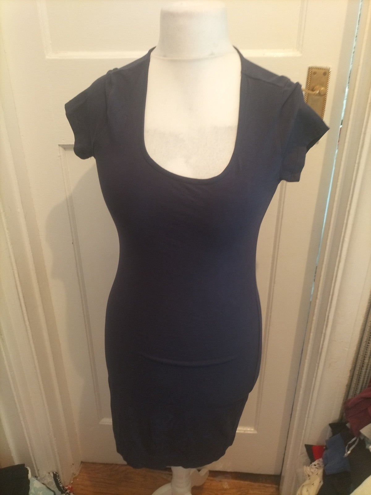 Ladies H&M Size M Navy Short Sleeved Plain Dress