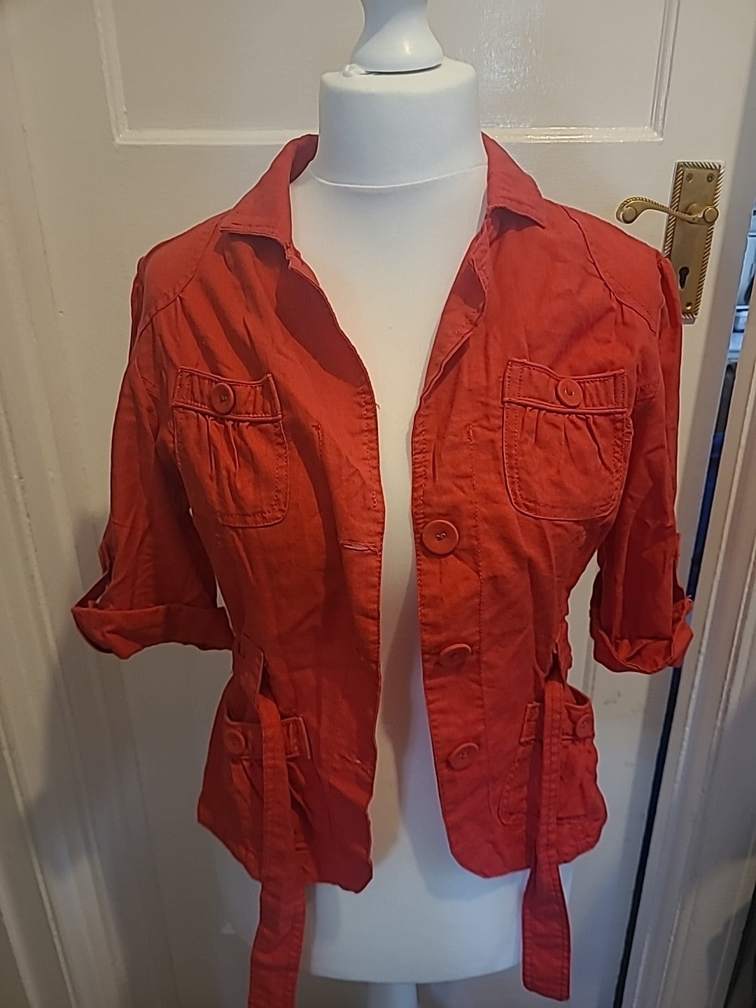 Ladies E-vie Size 14 Cerise 3/4 Sleeved Blouse