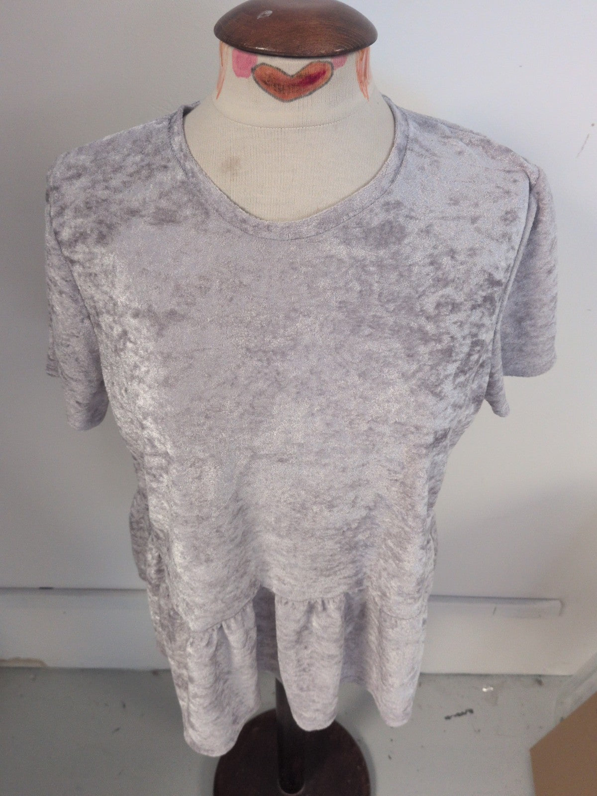 Pep&Co 18 Silvery Grey Short Sleeve Blouse