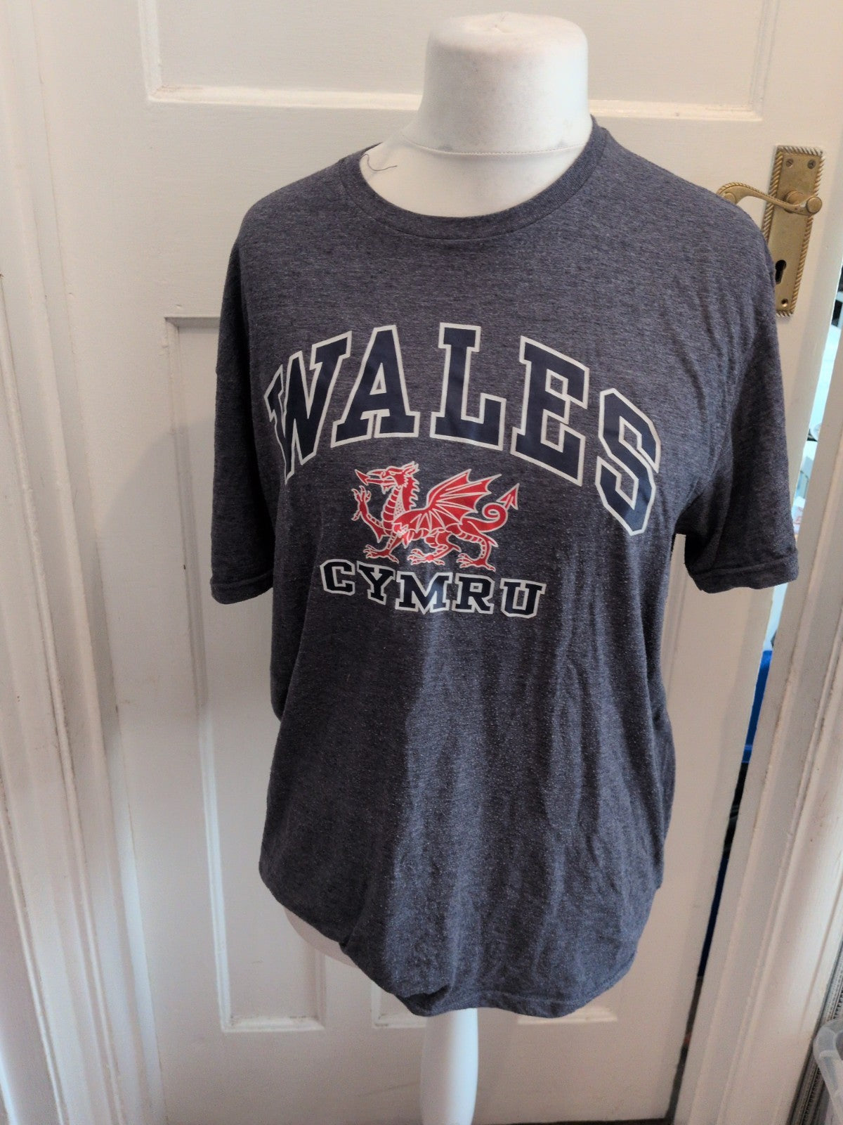 Gildan Large Grey Wales Print Short Sleeve T-shirt