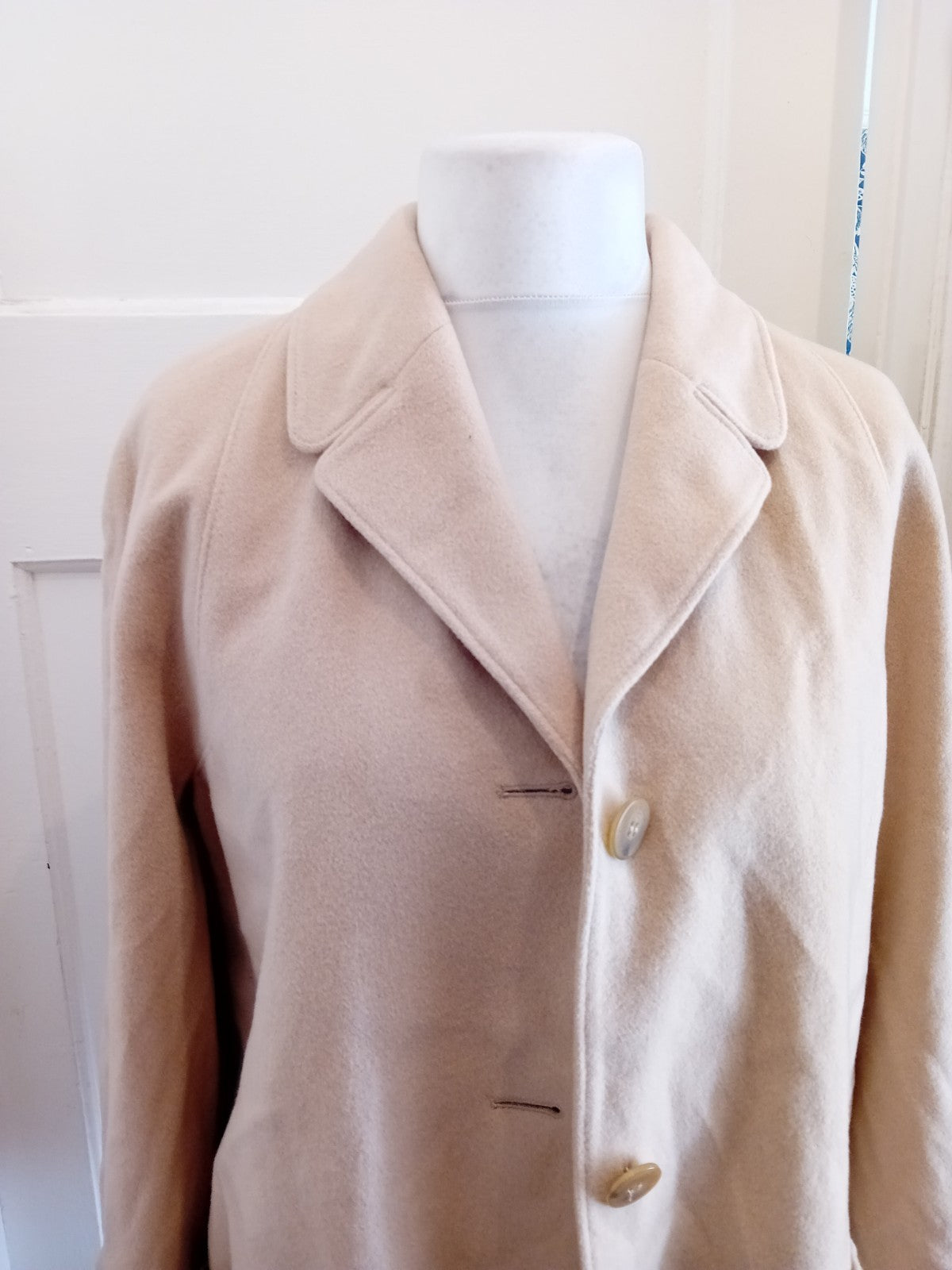 12 Pale Beige Wool&Cashmere Blend Lined Jacket