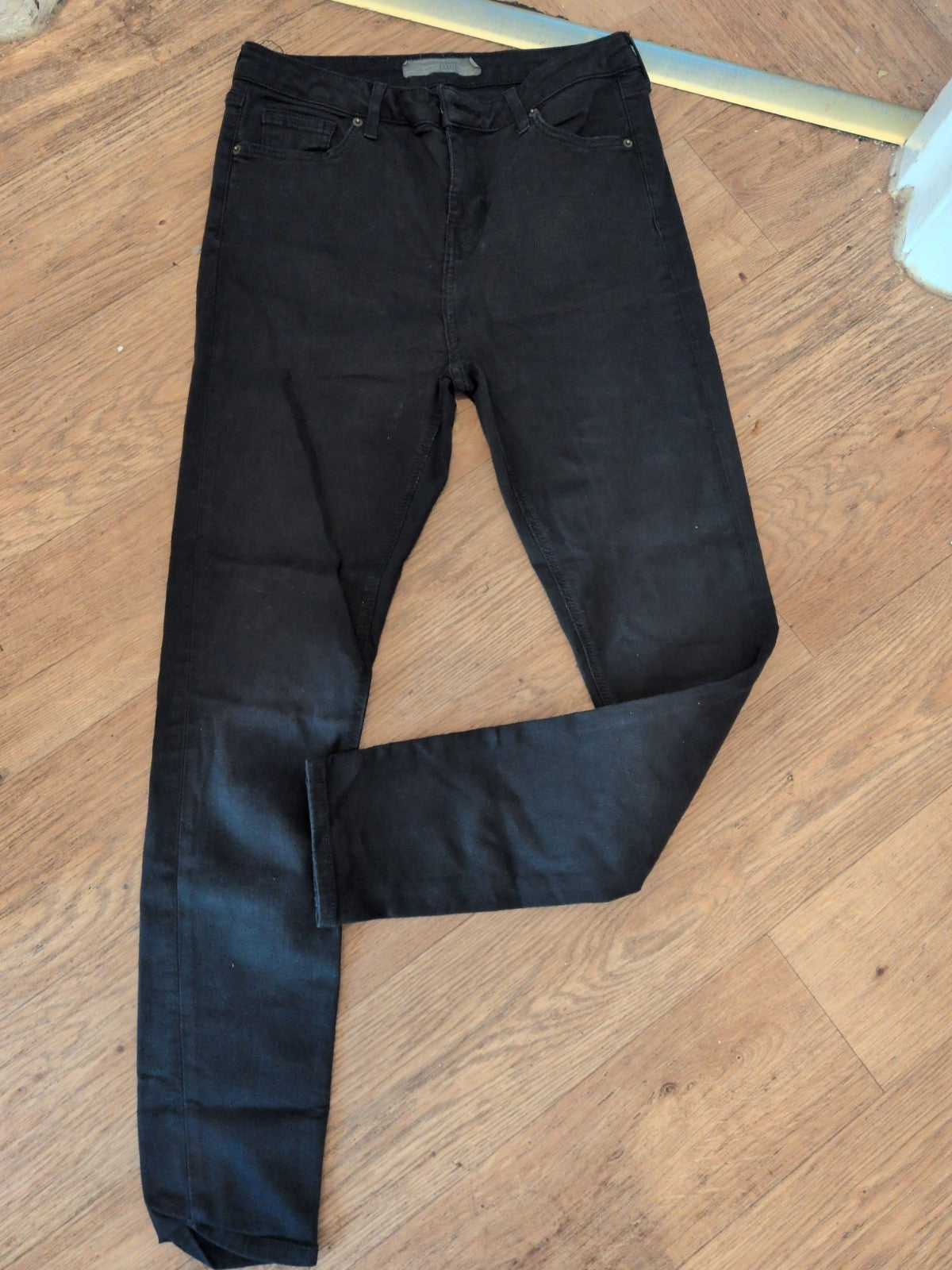 Ladies Topshop Size W30xl32 Black Skinny Jeans