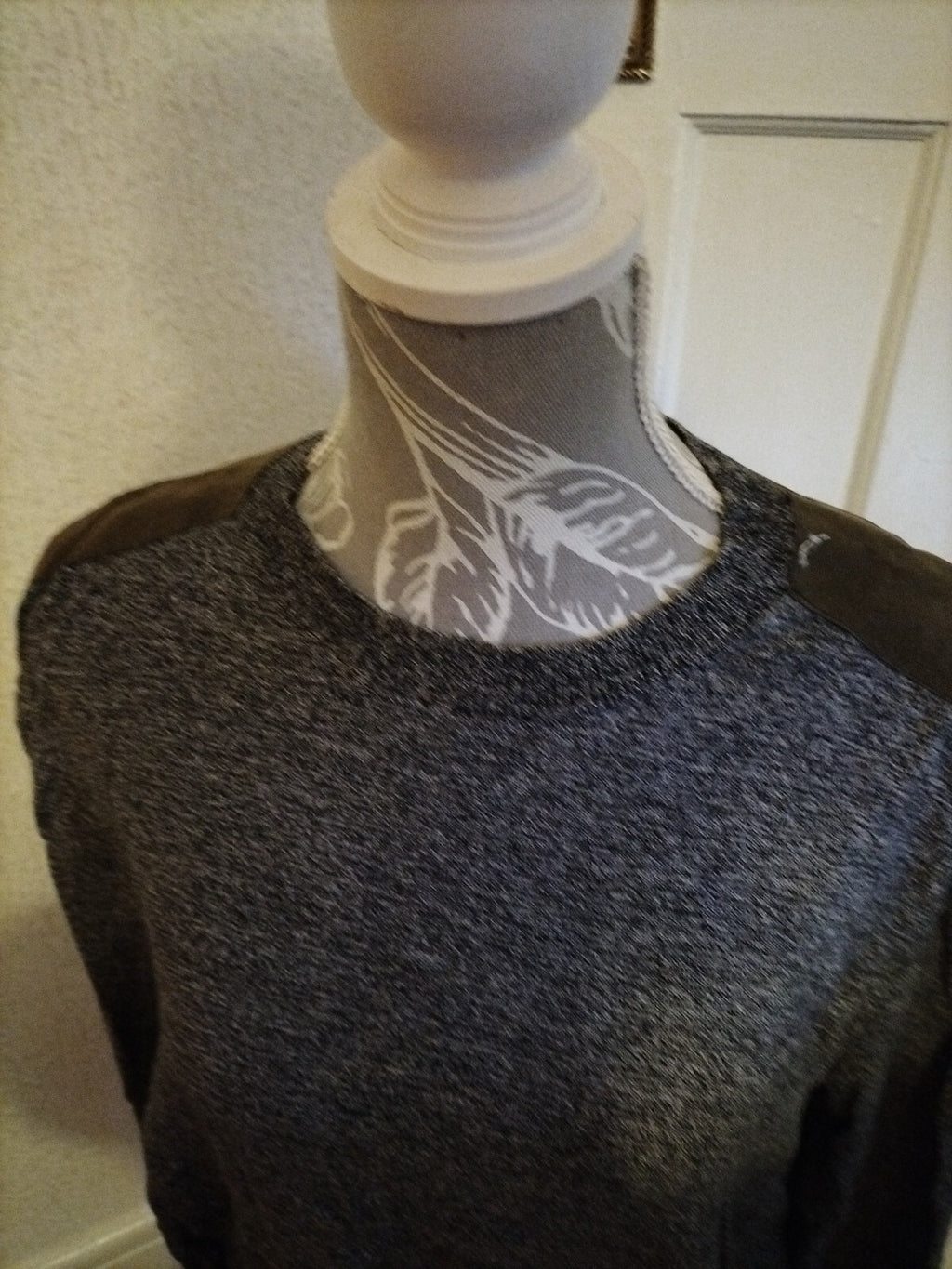 Mens Topman Size XL Grey Fleck Long Sleeved Top