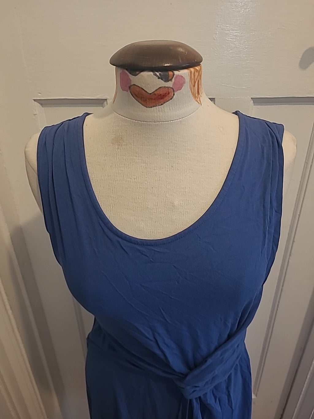Ladies Thought Size 10 Blue Sleeveless Knot Detailed Dress
