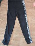 George 13-14 Years Black With Leopard Print Trim Leggings