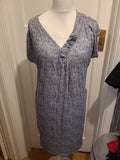Ladies Crew Clothing Size 14 Grey/Black V Neck Short Sleeved Dress