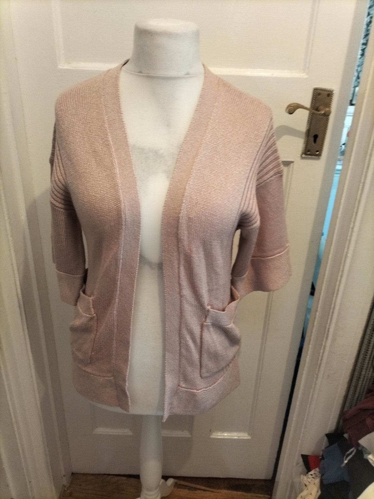Peacocks 12 Blush Pink Short Sleeve Cardigan