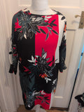 Ladies Edit Size 14 Black Multi Color 3/4sleeve Dress