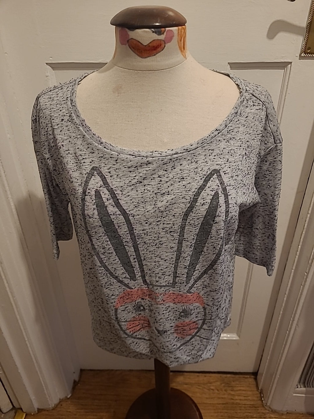 Ladies Nx Sport Size 10 Grey Fleck Mid Sleeved Animal Tshirt