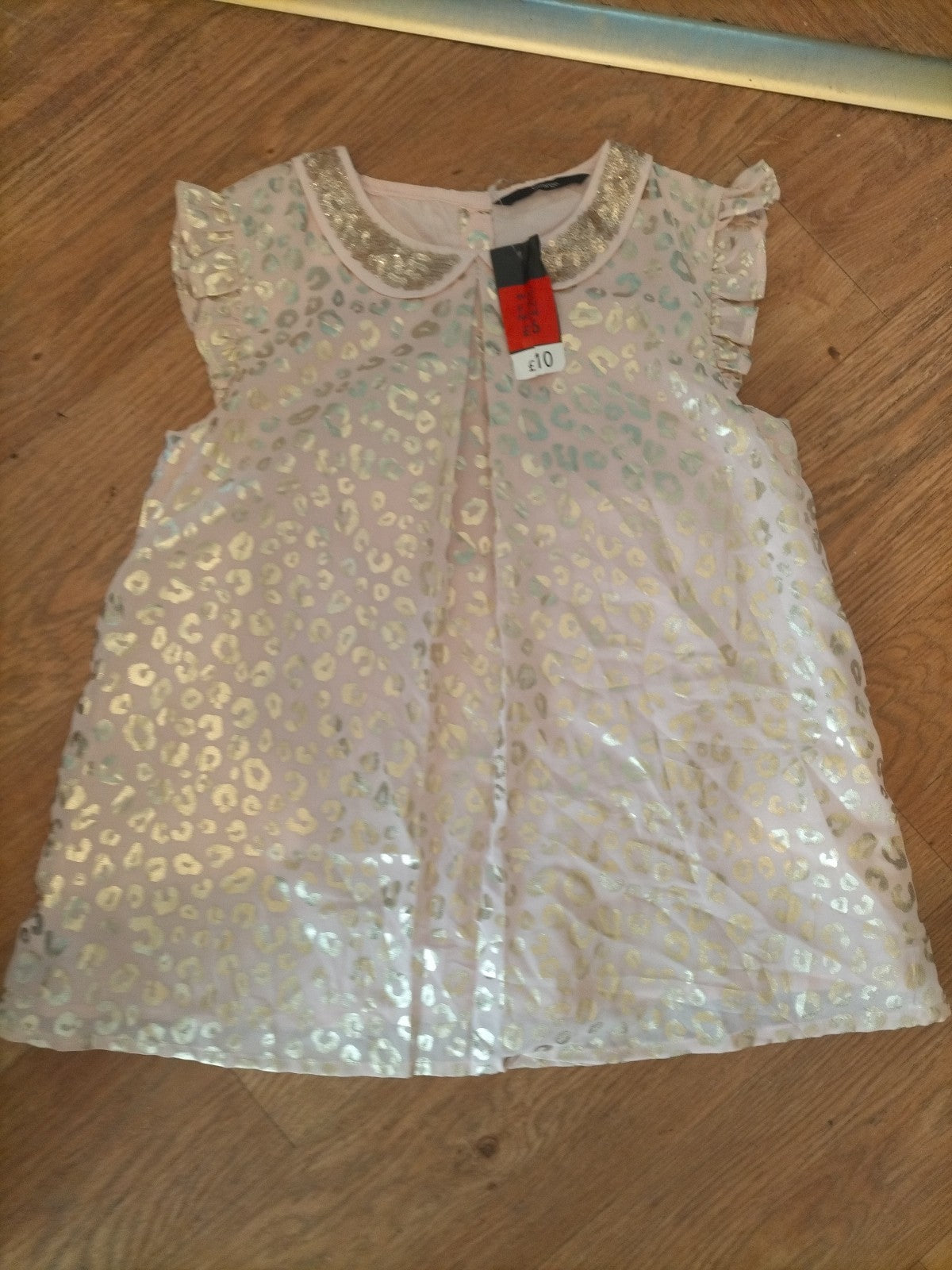 Brand New George 11-12 Years Gold And Pink Lined Top