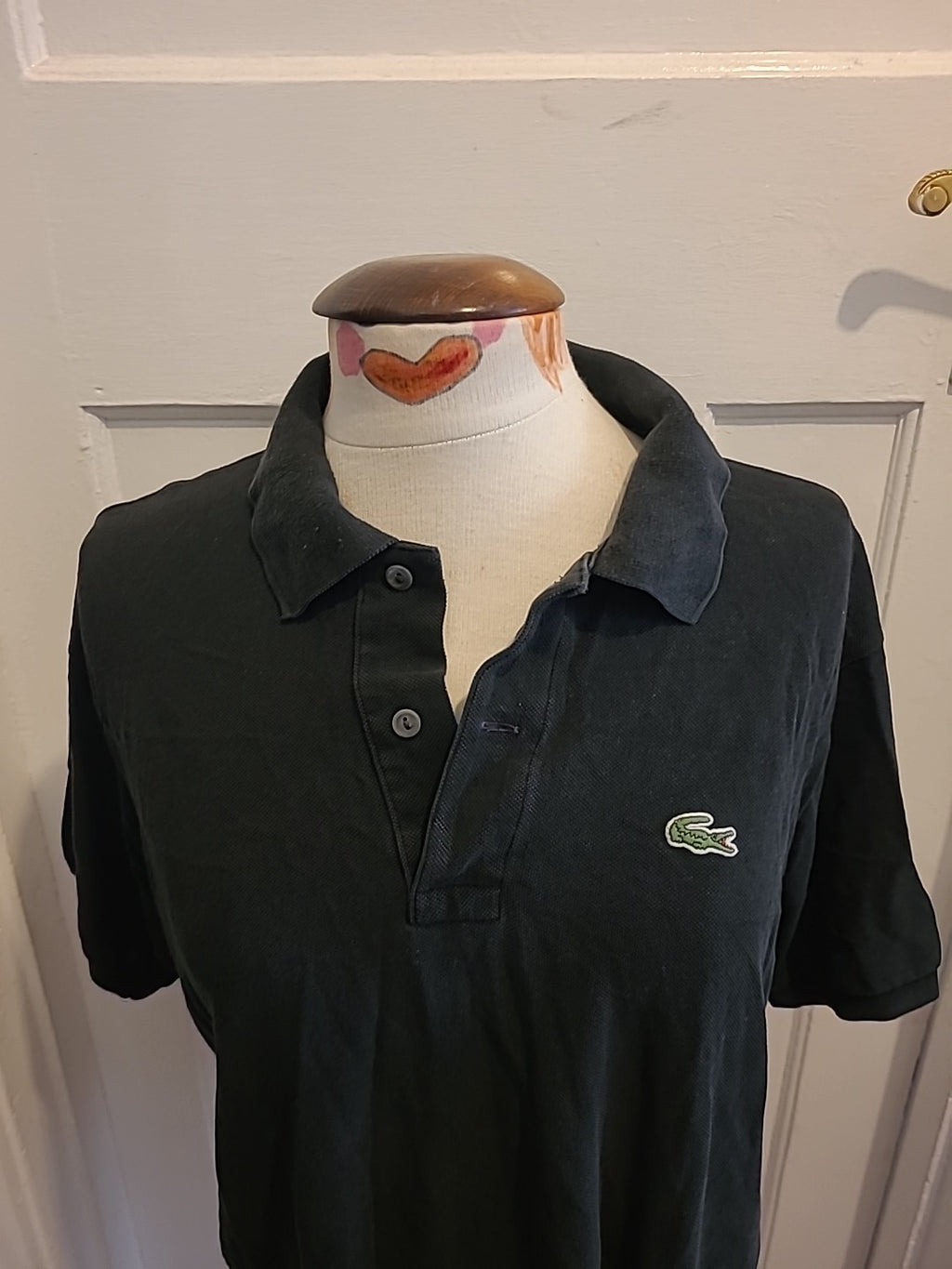 Mens Lacoste Size Medium Black Short Sleeved Polo