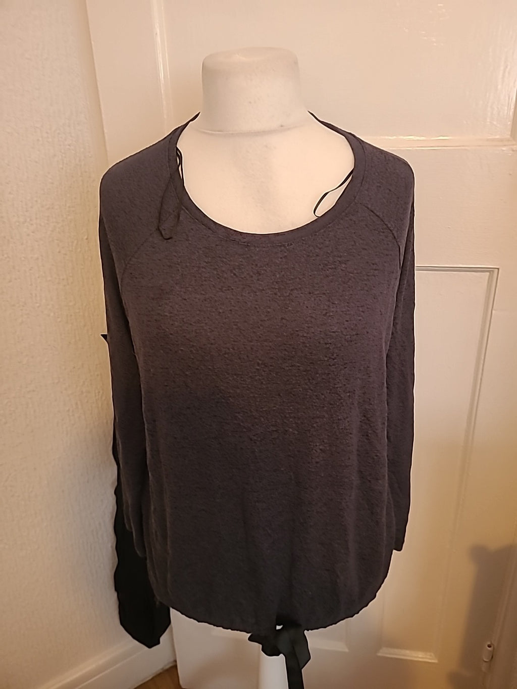 Fat Face 14 Loungewear Grey/Navy Long Sleeved Top