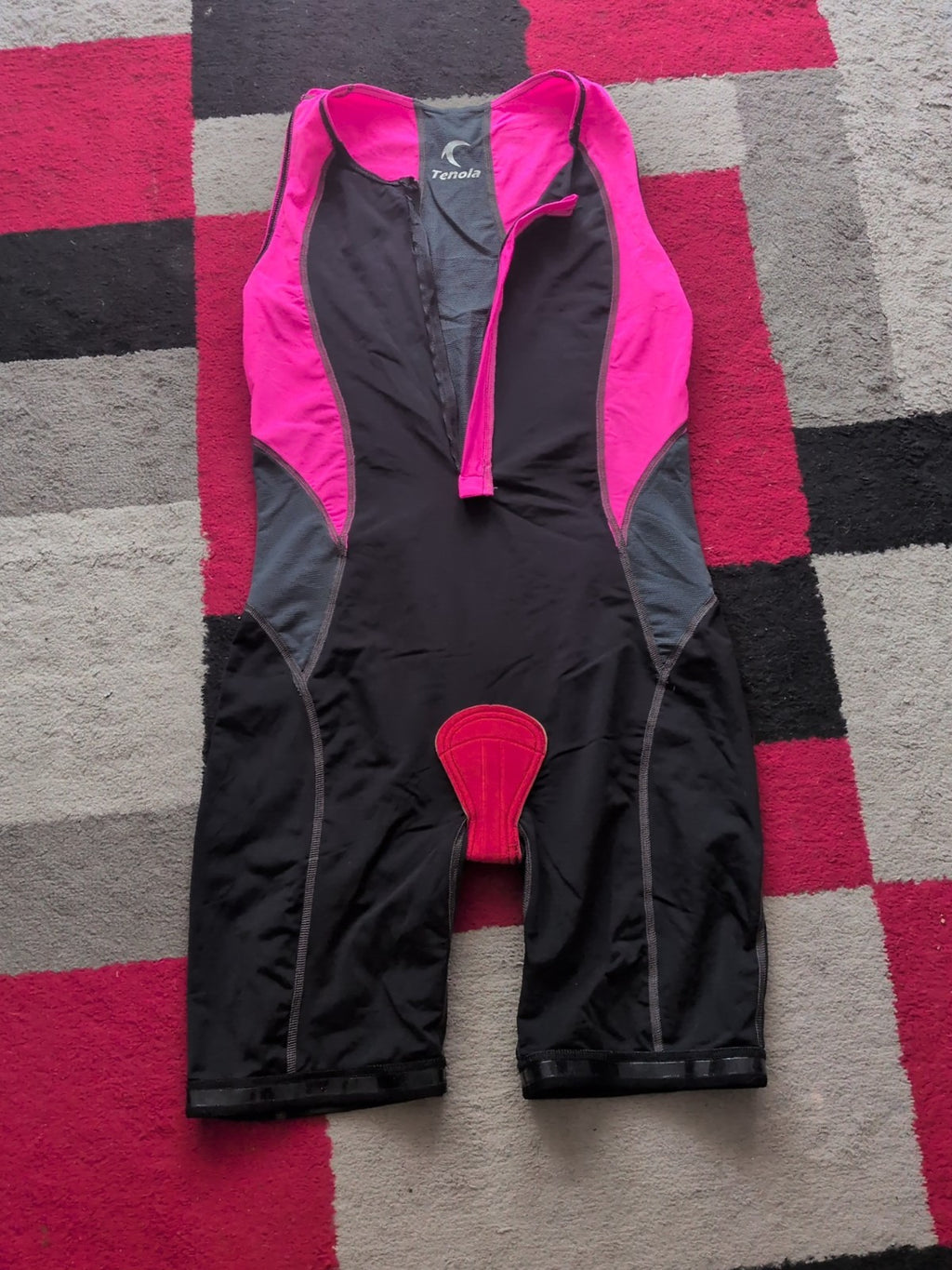 Tenola 14 Pink And Black Sleeveless Tri Suit