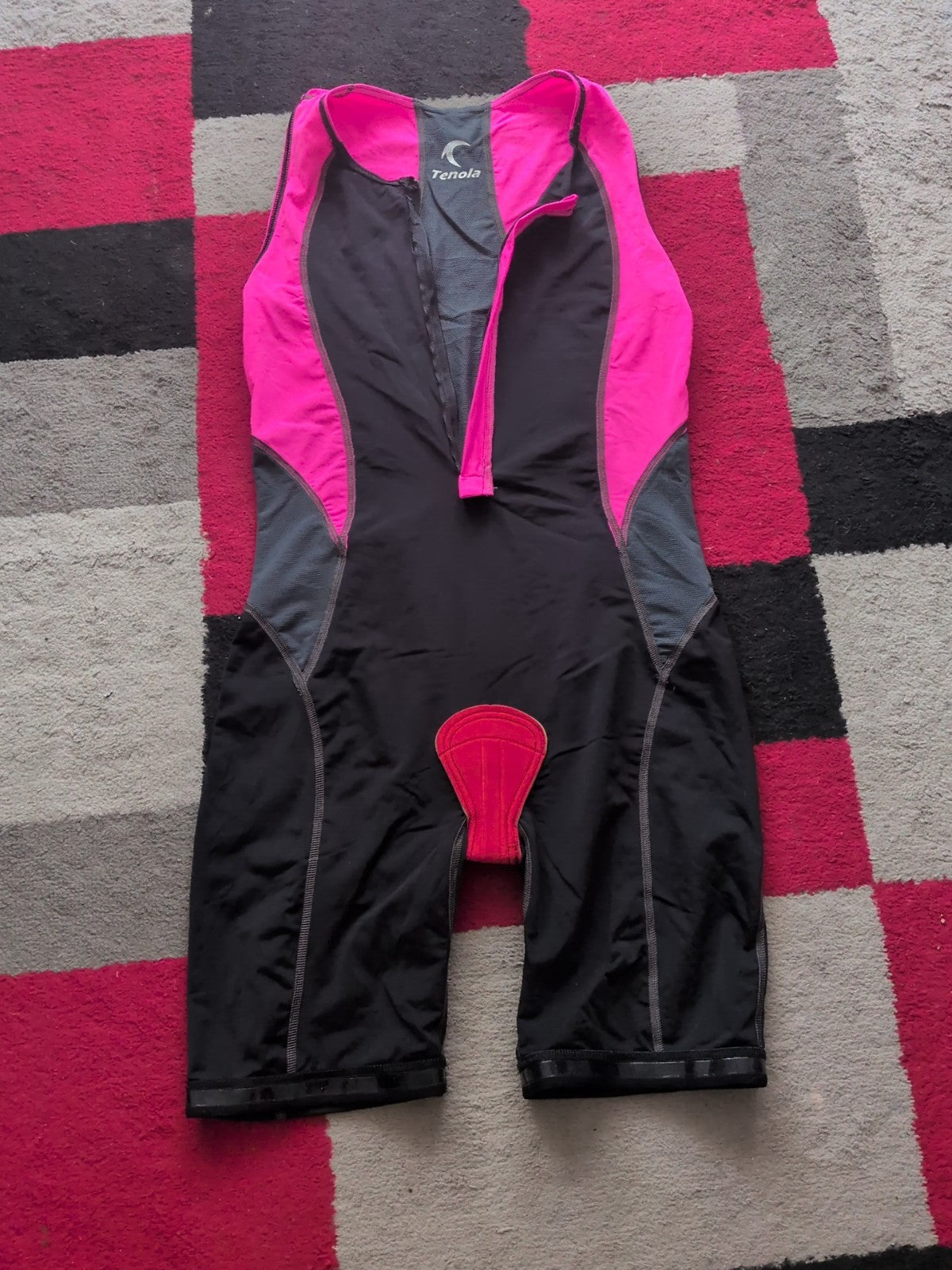 Tenola 14 Pink And Black Sleeveless Tri Suit