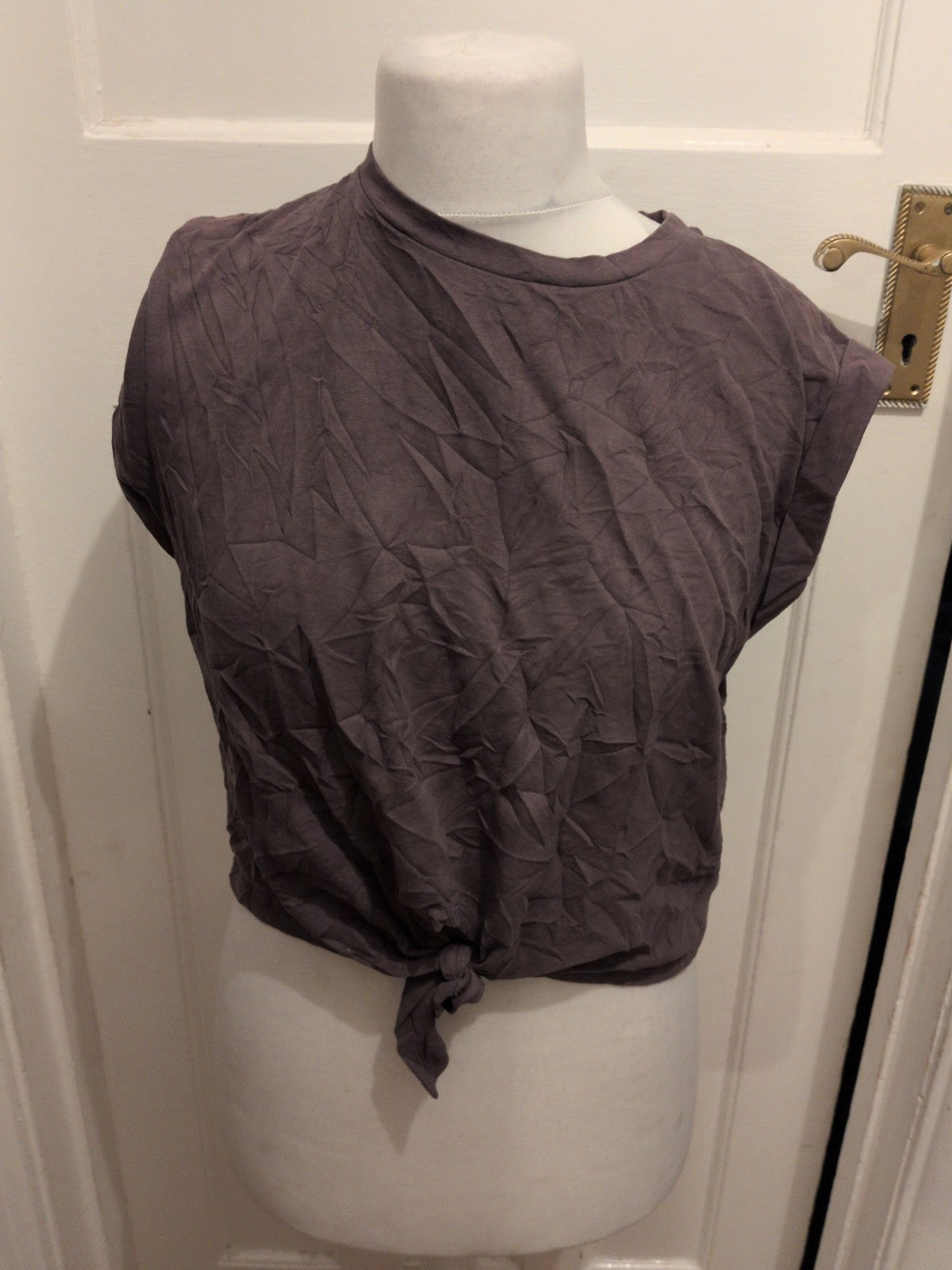 Cider Large Grey Front Tie Sleeveless T-shirt