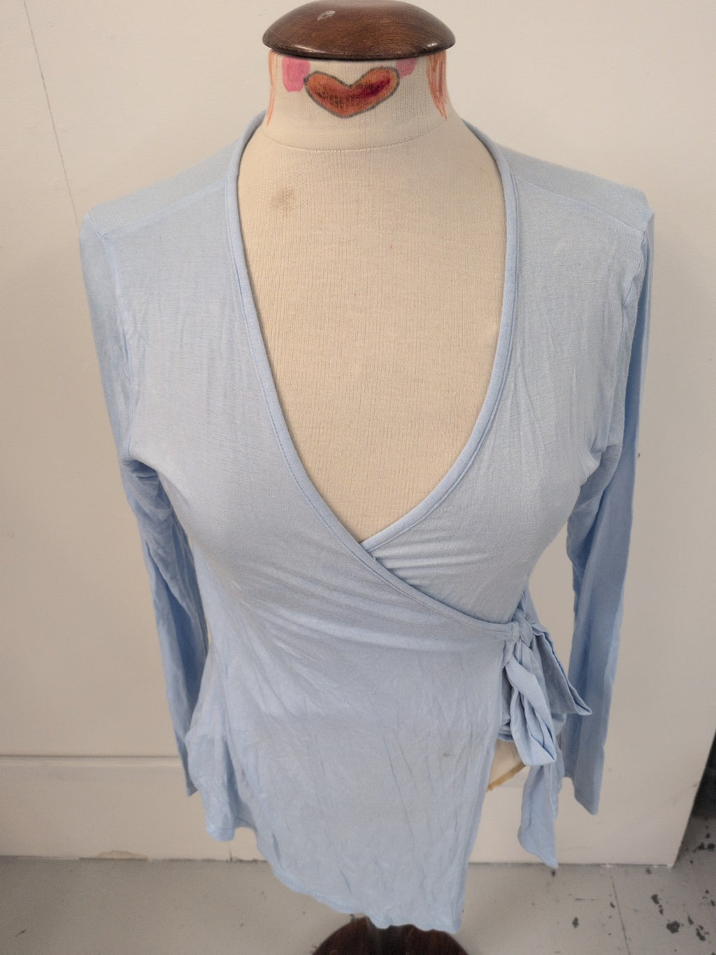Boohoo 12 Blue Long Sleeve Blouse Top