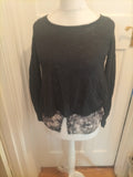 Ladies Limited Edition Size 8 Black Long Sleeved Open Back Blouse