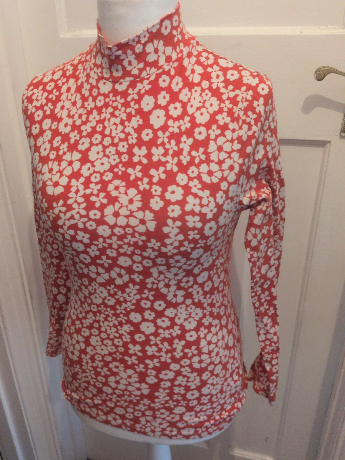 M&S Collection 10 Orange And White Long Sleeve T-shirt