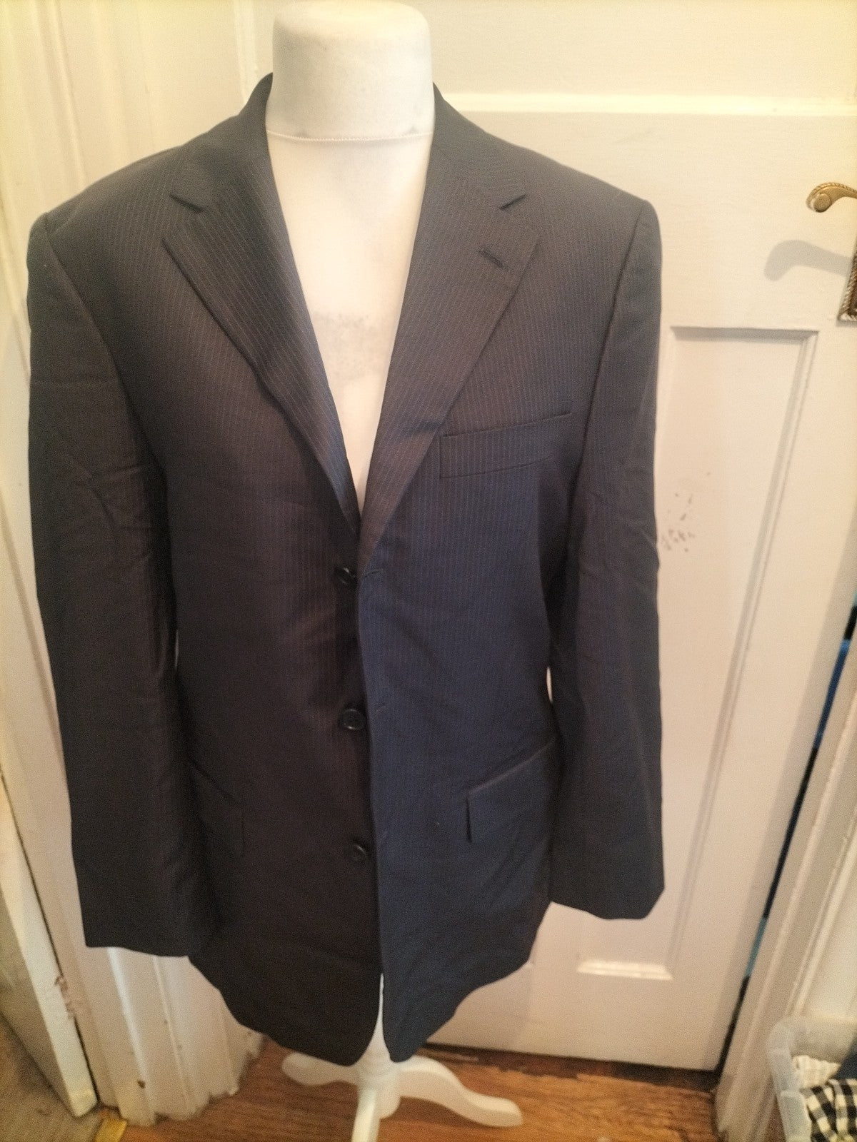 Marks And Spencer Collezione 40m Navy Stripe Suit Jacket