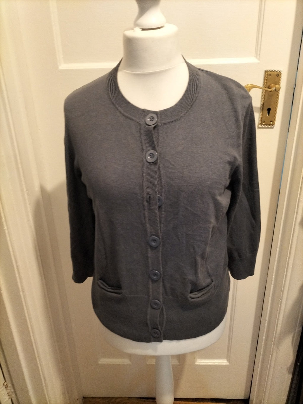 Ladies Monsoon Size 18 Grey Buttoned Cardigan