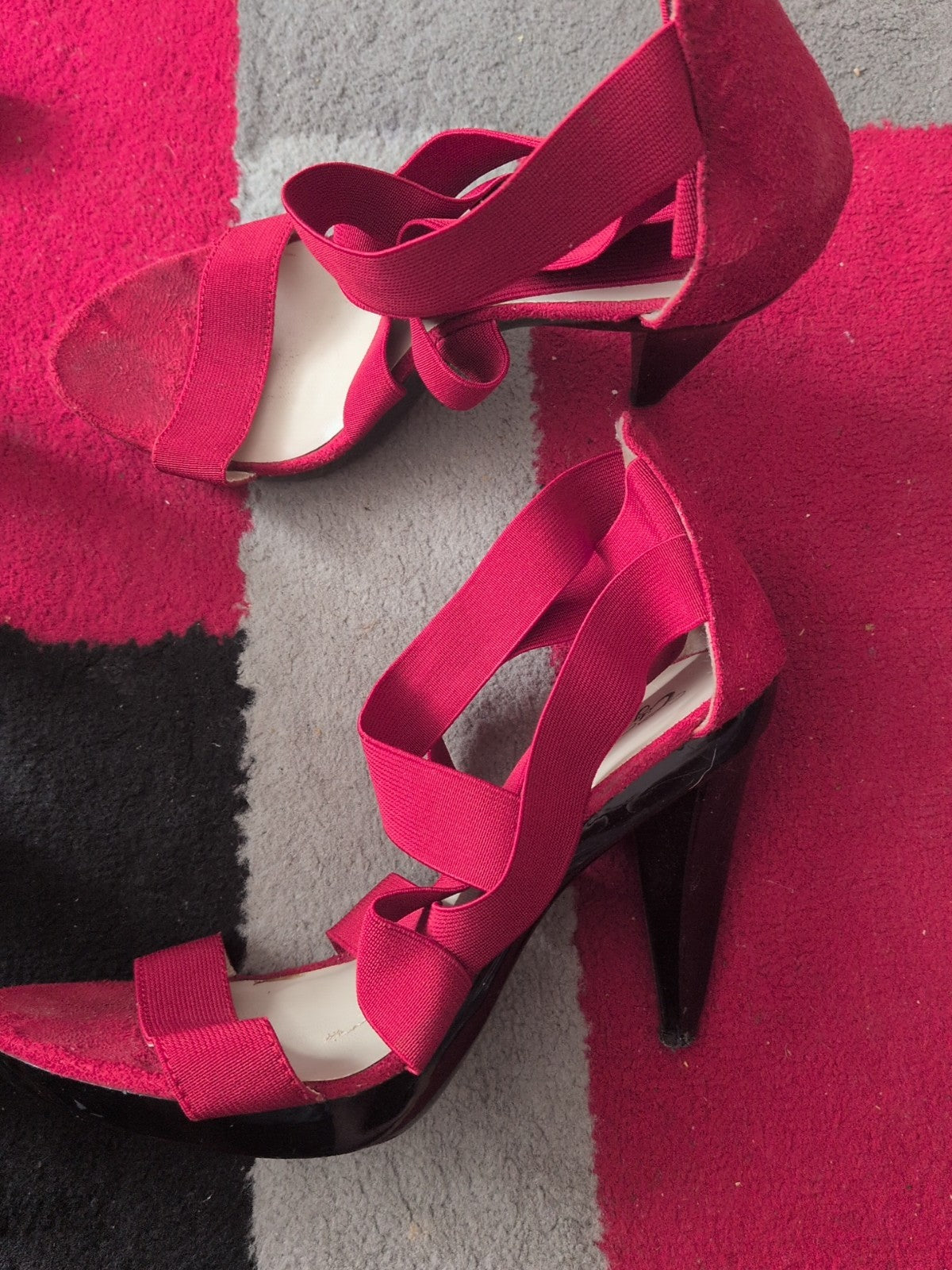 City Watch EU 39 Red Open Toe Heels