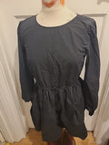 Ladies Missguided Size 10 Black Fit And Flare Long Sleeved Dress